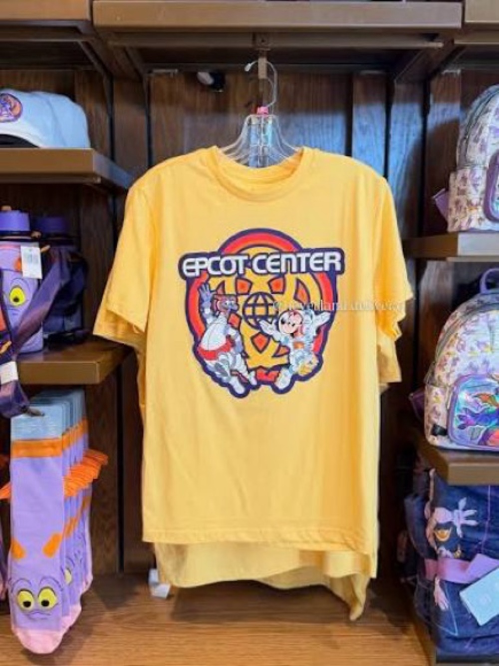 Disney World Epcot Center Figment and Mickey Yellow Adult T-shirt Large